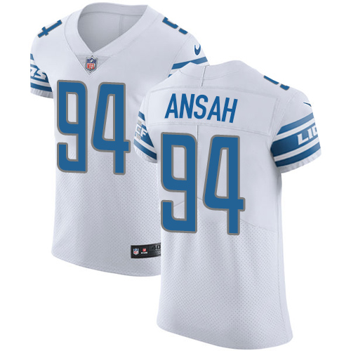 Nike Lions #94 Ziggy Ansah White Men's Stitched NFL Vapor Untouchable Elite Jersey - Click Image to Close